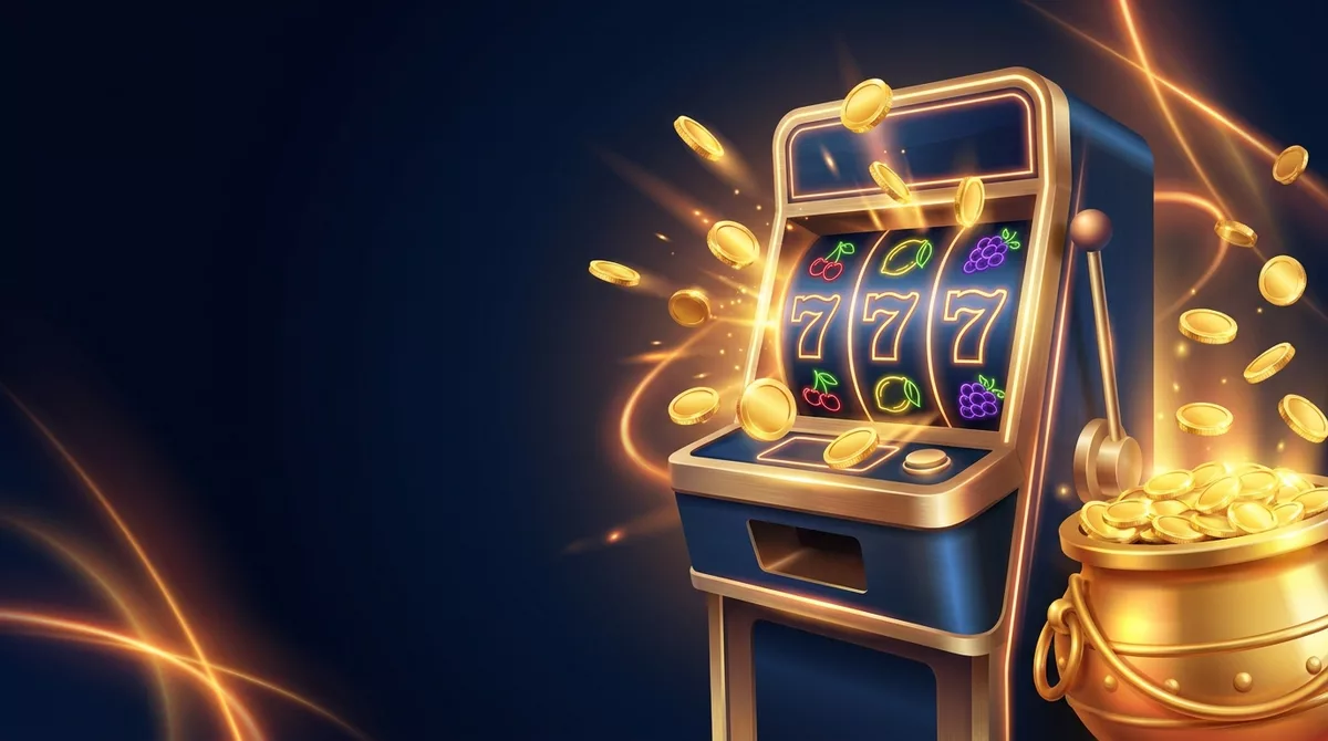 Nổ hũ Noci88 - máy quay hũ jackpot với biểu tượng 777 và tiền vàng tràn ra